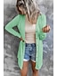 voordelige Vesten-Dames Vest Trui Wijde col Geribd breien Polyester nappi Zomer Lente Buiten Huis Halloween Casual Zacht Lange mouw Effen Kleur Zwart Wit Lichtgroen S M L