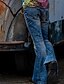 baratos Jeans Masculino-Homens Jeans Calça larga Calças Calças jeans Bolsos Tecido Conforto Respirável Ao ar livre Diário Para Noite Misto de Algodão Moda Casual Azul