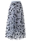 cheap Plain Skirts-Women&#039;s Long Skirt Midi Skirts Ruched Print Floral Maillard Date Going out Winter Polyester Fashion Casual claret Gray blue Black White