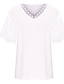 preiswerte Basic-Damenoberteile-Damen T Shirt Glatt Casual Täglich Wochenende Ausgeschnitten Spitzenbesatz Rosa Kurzarm Elegant Modisch Basic V Ausschnitt