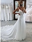 cheap Wedding Dresses-Reception Formal Wedding Dresses A-Line Camisole Sleeveless Court Train Chiffon Bridal Suits Bridal Gowns With Appliques 2024
