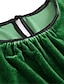 billige Bluser og trøjer til kvinder-Dame Skjorte Bluse Fløjl Vanlig Afslappet Basale Lanterne Ærme Langærmet Rund hals Grøn Efterår vinter