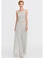 cheap Mother of the Bride Pantsuits-Jumpsuit / Pantsuit Mother of the Bride Dress Formal Wedding Guest Elegant Wrap Included Square Neck Floor Length Chiffon Lace Sleeveless Wrap Included with Appliques 2024