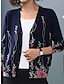 cheap Cardigans-Women&#039;s Cardigan Sweater V Neck Ribbed Knit Polyester Button Print Fall Winter Outdoor Daily Holiday Stylish Casual Soft Long Sleeve Animal Floral Rose black Chain black Rose navy blue S M L