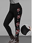 cheap Leggings-Women&#039;s Leggings Print Designer High Rise Ankle-Length Dark Chocolate Spring, Fall, Winter, Summer