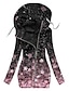 cheap Graphic Outwear-Women&#039;s Hoodied Jacket Causal Zipper Flower Comfortable Fashion Regular Fit Outerwear Long Sleeve Fall Light Pink S