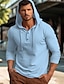cheap Cotton Linen Shirt-Men&#039;s Shirt Linen Shirt Cotton Linen Shirt Black White Navy Blue Long Sleeve Plain Hooded Spring &amp;  Fall Casual Daily Clothing Apparel Button