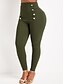 cheap Leggings-Women&#039;s Pants Trousers Leggings Polyester High Cut High Waist Full Length Black Fall