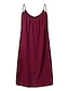 levne obyčejné šaty-dámské nadrozměrné křivky pásek ležérní šaty jednobarevné v krajka s výstřihem jarní letní šaty bez rukávů minišaty denní móda volný střih