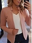 cheap Women&#039;s Blazer&amp;Suits-Women&#039;s Blazer Formal Slim Fit Plain Windproof Streetwear Regular Fit Outerwear Long Sleeve Fall Light Pink S