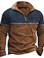 ieftine Tricouri casual pentru bărbați-Bărbați Tricou Tee Top Tricou cu maneca lunga Bloc Culoare Quarter Zip Stradă Vacanță Manșon Lung Îmbrăcăminte Modă Designer De Bază