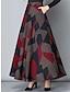 cheap Maxi Skirts-Women&#039;s Skirt A Line Maxi Polyester Black Yellow Red Skirts Winter Pleated Pocket Print High Waist Fashion Casual Office / Career Street M L XL