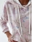 cheap Women&#039;s Hoodies &amp; Sweatshirts-Women&#039;s Hoodie Sweatshirt Pullover Floral Street Casual Drawstring Front Pocket White Pink Red Vintage Basic Hoodie Long Sleeve Top Micro-elastic Fall &amp; Winter