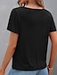 preiswerte T-Shirts für Damen-Damen T Shirt Burgunderrotes T-Shirt Glatt Täglich Wochenende Ausgeschnitten Schwarz Kurzarm Basic V Ausschnitt