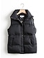 cheap Vest-Women&#039;s Puffer Vest Winter Crop Vest Lightweight Sleeveless Warm Outerwear with Pockets Outdoor Street Thermal Warm Windproof Comtemporary Stylish Casual Jacket Sleeveless Solid Color white Black