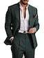 levne Obleky-tmavě zelené pánské svatební obleky 2dílné jednodílné jednodílné jednořadé slim fit jednořadé na knoflík 2024