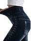 abordables Leggings-Mujer Delgado Pantalones tapered Algodón Bolsillo Estampado Corte alto Alta cintura Longitud total Negro Verano