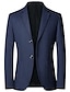cheap Men&#039;s Blazers-Men&#039;s Blazer Wedding Business Cocktail Party Classic &amp; Timeless Spring Fall Solid Color Formal Style Single Breasted Two-button Blazer Wine Dark Blue Dark Coffee Aquamarine