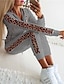 cheap Women&#039;s Sportswear-Women&#039;s Hoodies &amp; Sweatshirts Tracksuit Pants Sets Leopard Zipper Print Outdoor Casual Streetwear Daily Long Sleeve Hooded Black Fall &amp; Winter