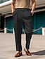 ieftine Pantaloni de rochie-Bărbați Costume Pantaloni Pantaloni casual Pantaloni de costum Buzunar frontal Simplu Confort Afaceri Zilnic Concediu Modă Șic &amp; Modern Negru Alb