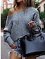 cheap Sweaters-Women&#039;s Pullover Sweater Jumper Off Shoulder Ribbed Knit Acrylic Oversized Fall Winter Outdoor Valentine&#039;s Day Daily Stylish Casual Soft Long Sleeve Solid Color Black Yellow Pink S M L