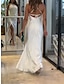 Χαμηλού Κόστους Πάρτι Φορέματα-Γυναικεία Λευκό φόρεμα Φόρεμα χορού Φόρεμα για πάρτυ Σουρωτά Σκίσιμο Αμάνικο Λευκό Άνοιξη Χειμώνας