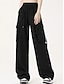 cheap Women&#039;s Cargo Pants-Women&#039;s Cargo Pants Wide Leg Pocket Baggy High Rise Full Length Black Fall