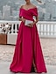 Χαμηλού Κόστους Βραδινά Φορέματα-βραδινό φόρεμα σε γραμμή για πάρτι φόρεμα σε στυλ διασημοτήτων επίσημο γαμήλιο τρενάκι αμάνικο φόρεμα παράνυμφος σατέν με τραχύ σκίσιμο 2024