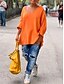 abordables Tuniques-Tunique femme sweatshirt oversized pullover sports basique néon  lumineux uni street décontracté col en V coupe ample à manches longues noir rose orange gris automne  hiver préautomne