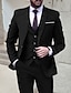 preiswerte Anzüge-Schwarz-Weiß-Elfenbeinfarbener Herren-Hochzeitsanzug, einfarbig, 3-teilig, maßgeschneiderte Passform, einreihig, mit einem Knopf, 2024