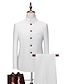 billige Dresser-svart hvit gul herre bryllup dress ensfarget 2 deler standard passform enkeltspent to-knapper 2024