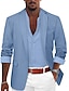 abordables Blazer et Veste-mode homme blazer décontracté veste coupe ajustée régulière couleur unie simple boutonnage un bouton noir bleu marron armygreen gris 2024