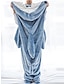 cheap Women&#039;s Robes-Women&#039;s Shark Sleeping Bag Fleece Blanket Pajama Loungewear Warm Casual Comfort Home Daily Bed Flannel Breathable Hoodie Long Sleeve Fall Winter Blue