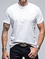 halpa Miesten vapaa-ajan T-paidat-Miesten Henley-paita T-paita Tavallinen Henley Katu Loma Lyhyt hiha Vaatetus Muoti Suunnittelija Perus