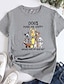Χαμηλού Κόστους Γυναικεία T-Shirts-Γυναικεία Μπλουζάκι Σκύλος Κοντομάνικο Καθημερινά Βασικό Λαιμόκοψη U Κανονικό Βαμβάκι Τ