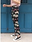 cheap Party women&#039;s Pants-Women&#039;s Bell Bottom Pants Trousers Print Mid Waist Full Length Black Summer