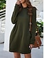 ieftine rochii simple-Pentru femei Rochie casual Rochie Mini Buzunar Zilnic Dată Modă Șic Stradă Stil Nautic Manșon Lung Negru Roșu Vin Verde Închis Culoare