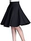 cheap Plain Skirts-Women&#039;s Skirt Swing Work Skirts Knee-length Skirts Ruffle Solid Colored Date Casual Daily Summer Polyester Streetwear Black Wine Red