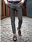 cheap Chinos-Men&#039;s Trousers Chinos Casual Pants Pocket Plaid Stripe Comfort Business Daily Streetwear Fashion Basic Light Grey Dark Gray