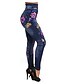 זול טייצים-בגדי ריקוד נשים רזה כותנה פרח שחור כחול אופנתי מותניים גבוהים באורך מלא רחוב קזו&#039;אל סתיו חורף