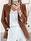 cheap Women&#039;s Blazer&amp;Suits-Women&#039;s Corduroy Jacket Blazer Formal Button Solid Color Windproof Fashion Regular Fit Outerwear Long Sleeve Fall claret S