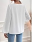 abordables Tops básicos de mujer-Camisa Blusa Mujer Negro Blanco Rosa Color sólido Sexy Calle Diario Moda Escote en Pico S