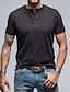 halpa Miesten vapaa-ajan T-paidat-Miesten Henley-paita T-paita Tavallinen Henley Katu Loma Lyhyt hiha Vaatetus Muoti Suunnittelija Perus