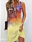 cheap Print Dresses-Women&#039;s Tank Dress Floral Print Split Neck Mini Dress Daily Date Sleeveless Summer Spring