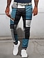 abordables pantalon habillé imprimé en 3D pour homme-Plaid Géométrie Entreprise Homme Impression 3D Pantalon Extérieur Plein Air Travail Polyester Rouge foncé Bleu Vert S M L Taille médiale Élasticité Pantalon