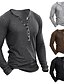 abordables T-shirt Henley décontracté-T-shirt SoftFade™ pour hommes chemise henley t-shirt haut à manches longues uni basique henley vacances extérieur printemps et automne gris henley t-shirt