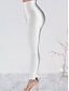 tanie Legginsy-Damskie Szczupła Spodnie Poliester Wysokie cięcie Wysoka talia Pełna długość Biały / Biały Lato