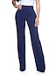baratos calças sociais femininas-Mulheres Social Calça larga Cintura Alta Comprimento total Preto Outono