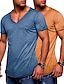 abordables T-shirts décontractés pour hommes-Homme T shirt Tee T-shirt Plein Col V Plein Air Vacances Manches courtes 2 Paquets Vêtement Tenue Mode Design basique