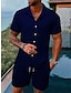 abordables camisa con botones para hombre-Hombre Abotonar la camisa Camisa casual Camisa de playa Conjunto Negro Blanco Rosa Rojo Azul Marino Oscuro Manga Corta Plano Rayas / Ondulaciones Diseño Casual Diario Ropa Moda Cómodo
